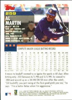 2000 Topps #259 Al Martin Back