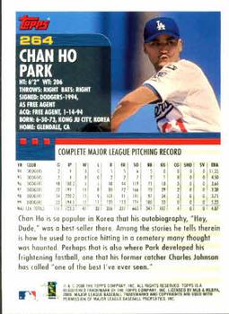 2000 Topps #264 Chan Ho Park Back