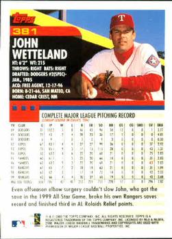 2000 Topps #381 John Wetteland Back