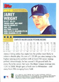 2000 Topps #419 Jamey Wright Back