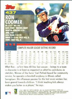 2000 Topps #437 Ron Coomer Back