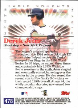 2000 Topps #478 Derek Jeter Back