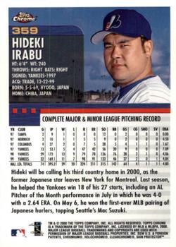 2000 Topps Chrome #359 Hideki Irabu Back