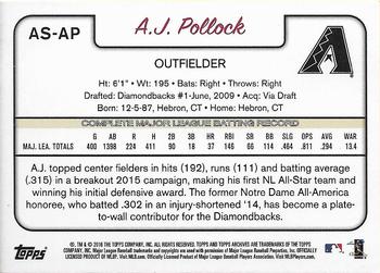 2016 Topps Archives Snapshots #AS-AP A.J. Pollock Back