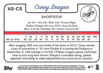 2016 Topps Archives Snapshots #AS-CS Corey Seager Back