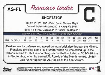 2016 Topps Archives Snapshots #AS-FL Francisco Lindor Back