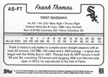 2016 Topps Archives Snapshots #AS-FT Frank Thomas Back