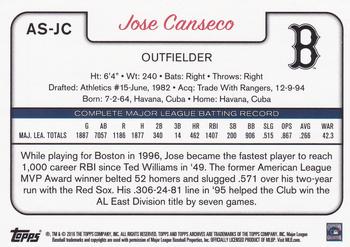 2016 Topps Archives Snapshots #AS-JC Jose Canseco Back