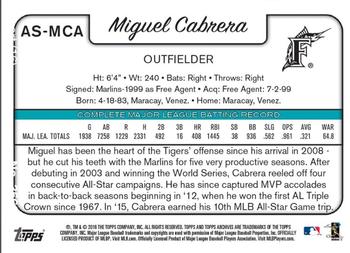 2016 Topps Archives Snapshots #AS-MCA Miguel Cabrera Back
