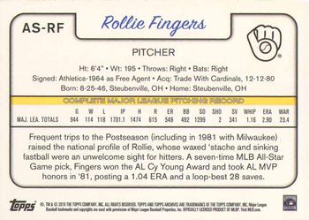 2016 Topps Archives Snapshots #AS-RF Rollie Fingers Back