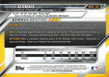 2016 Bowman Draft - Chrome #BDC-34 Stephen Alemais Back