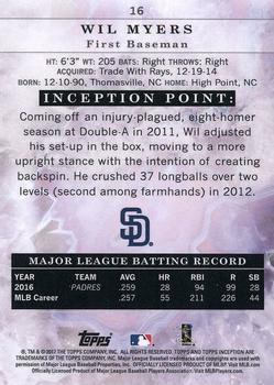 2017 Topps Inception #16 Wil Myers Back