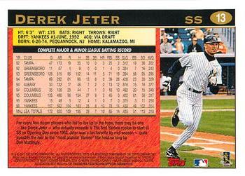 2010 Topps Update - The Cards Your Mom Threw Out (Original Back) #13 Derek Jeter Back