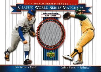 2002 Upper Deck World Series Heroes - Classic World Series Match-Ups Memorabilia #MU73 Tom Seaver / Catfish Hunter Front