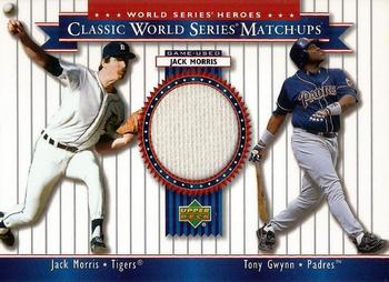 2002 Upper Deck World Series Heroes - Classic World Series Match-Ups Memorabilia #MU84 Jack Morris / Tony Gwynn Front