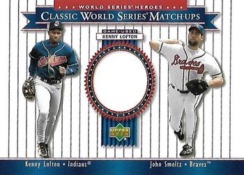 2002 Upper Deck World Series Heroes - Classic World Series Match-Ups Memorabilia #MU95a Kenny Lofton / John Smoltz Front