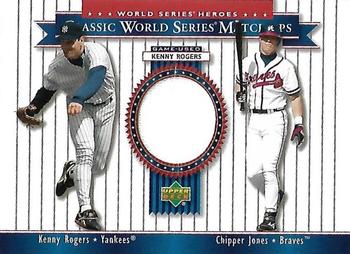 2002 Upper Deck World Series Heroes - Classic World Series Match-Ups Memorabilia #MU96b Kenny Rogers / Chipper Jones Front