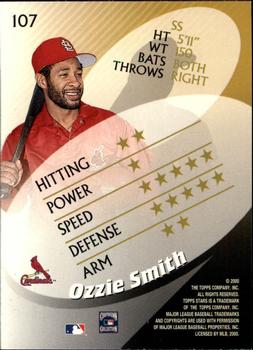 2000 Topps Stars #107 Ozzie Smith Back