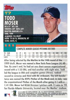 2000 Topps Traded & Rookies #T7 Todd Moser Back