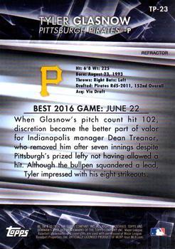 2016 Bowman's Best - Top Prospects Gold Refractor #TP-23 Tyler Glasnow Back