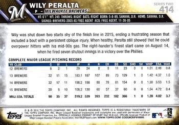 2016 Topps - 65th Anniversary #414 Wily Peralta Back