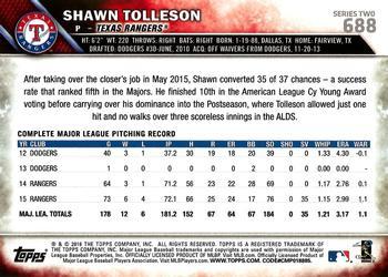 2016 Topps - 65th Anniversary #688 Shawn Tolleson Back