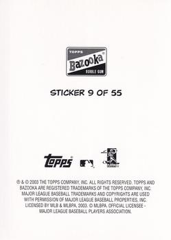 2003 Bazooka - 4-on-1 Stickers #9 Larry Walker / Sammy Sosa / Torii Hunter / Shawn Green Back