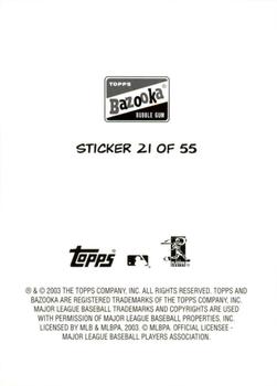 2003 Bazooka - 4-on-1 Stickers #21 David Wells / Phil Nevin / Ryan Klesko / Jeff Kent Back