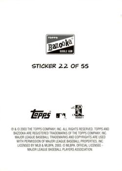 2003 Bazooka - 4-on-1 Stickers #22 Vicente Padilla / Joel Pineiro / Kevin Millwood / Derek Lowe Back