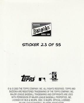 2003 Bazooka - 4-on-1 Stickers #23 Fernando Vina / Darin Erstad / Jimmy Rollins / Doug Mientkiewicz Back