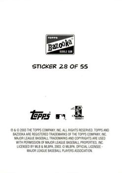 2003 Bazooka - 4-on-1 Stickers #28 Adam Kennedy / Randy Winn / Johnny Damon / Craig Biggio Back