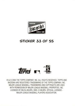 2003 Bazooka - 4-on-1 Stickers #33 Taggert Bozied / Xavier Nady / Adrian Beltre / Bobby Abreu Back