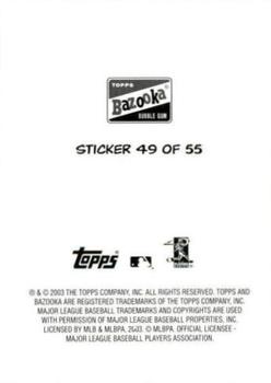 2003 Bazooka - 4-on-1 Stickers #49 Chan Ho Park / Kazuhiro Sasaki / Tomo Ohka / Hideo Nomo  Back