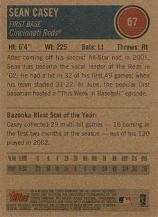 2003 Bazooka - Minis #67 Sean Casey Back