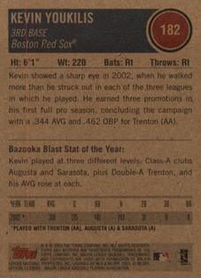 2003 Bazooka - Minis #182 Kevin Youkilis Back