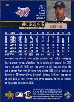 2000 Upper Deck #300 Garret Anderson Back