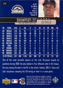 2000 Upper Deck #378 Terry Shumpert Back