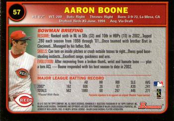 2003 Bowman - Gold #57 Aaron Boone Back