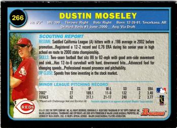 2003 Bowman - Gold #266 Dustin Moseley Back