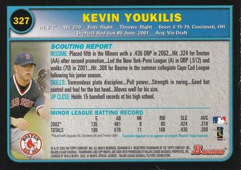 2003 Bowman - Gold #327 Kevin Youkilis Back