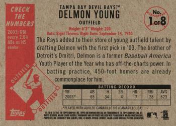 2003 Bowman Heritage - Box Toppers #1 Delmon Young Back