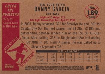 2003 Bowman Heritage - Facsimile Signature #189 Danny Garcia Back