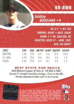 2003 Bowman's Best - Red #BB-BWB Bobby Basham Back