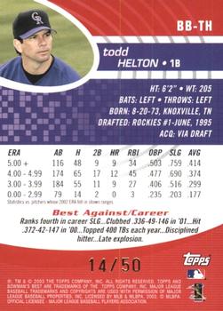 2003 Bowman's Best - Red #BB-TH Todd Helton Back