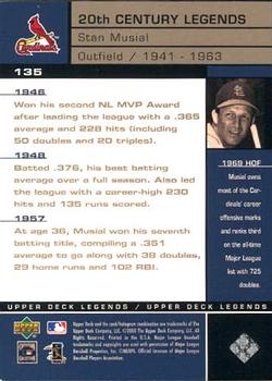 2000 Upper Deck Legends #135 Stan Musial Back