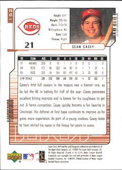 2000 Upper Deck MVP #152 Sean Casey Back