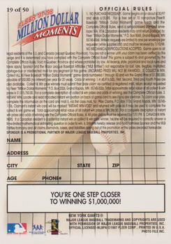 1997-98 Fleer Million Dollar Moments - Blank Front Game Cards #19 Blank Back