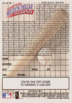 1997-98 Fleer Million Dollar Moments - Blank Front Game Cards #42 Blank Back