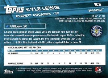 2017 Topps Pro Debut #83 Kyle Lewis Back