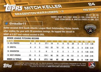 2017 Topps Pro Debut #84 Mitch Keller Back